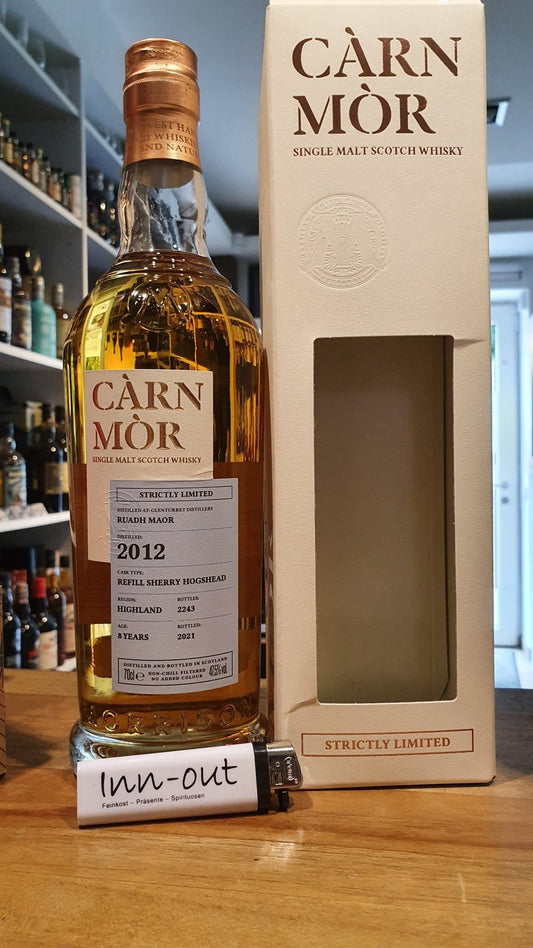 Carn Mor Ruadh Maor 8 ans 2012 2021 0,7l 47,5% vol. Whisky Strictement Limité. Fûts de refill Sherry Hogsheads Highland