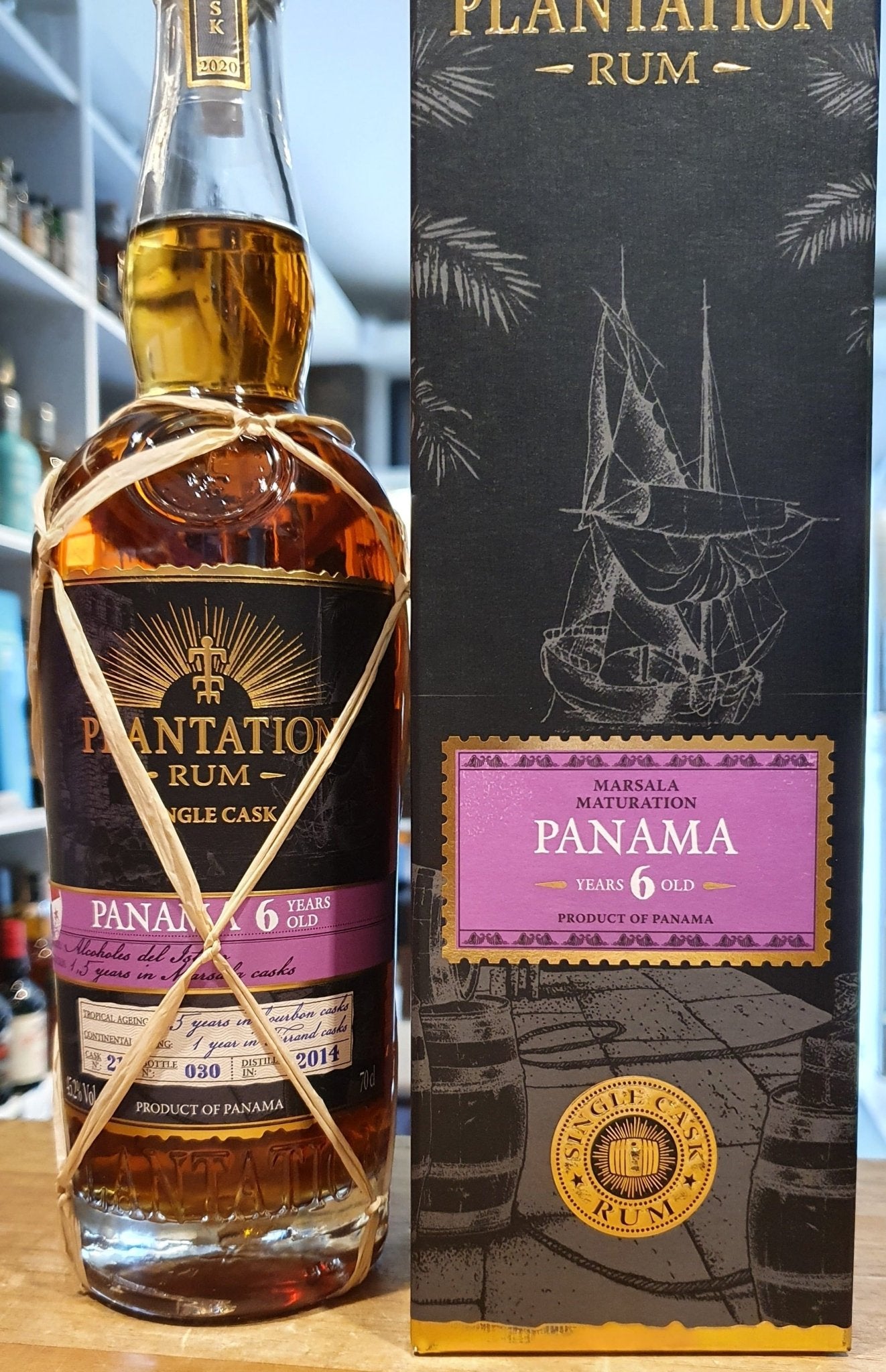 Plantation Rum Panama 6y Marsala 2020 XO 0,7l 45,2%vol. Edition single cask Melasse 4 colum still3,5 Bourbon 1y tropisch Fer