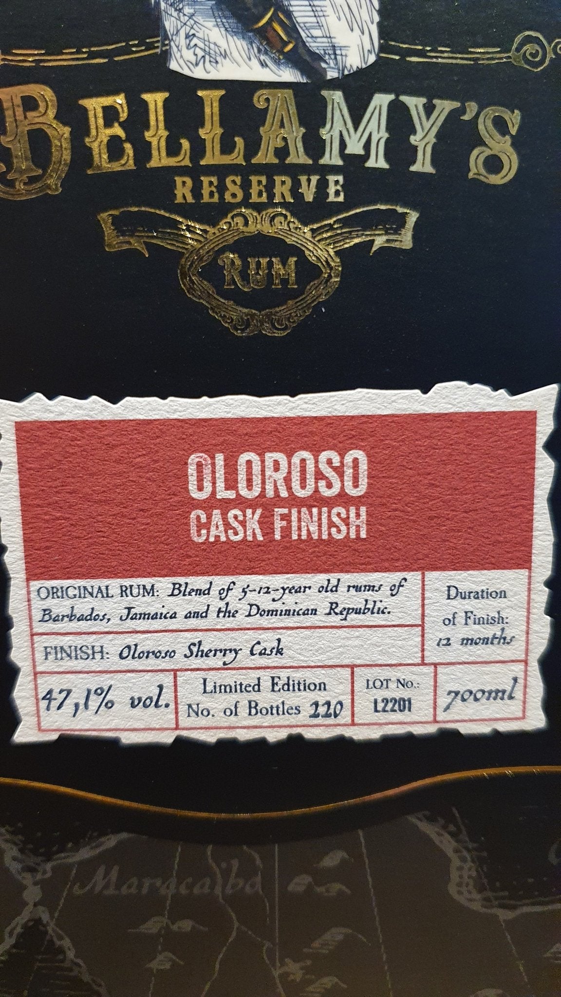 Bellamy's Reserve Oloroso I cask Barbados Jamaica 0,7l 47,1% vol. Belamys Rum limited Edition
