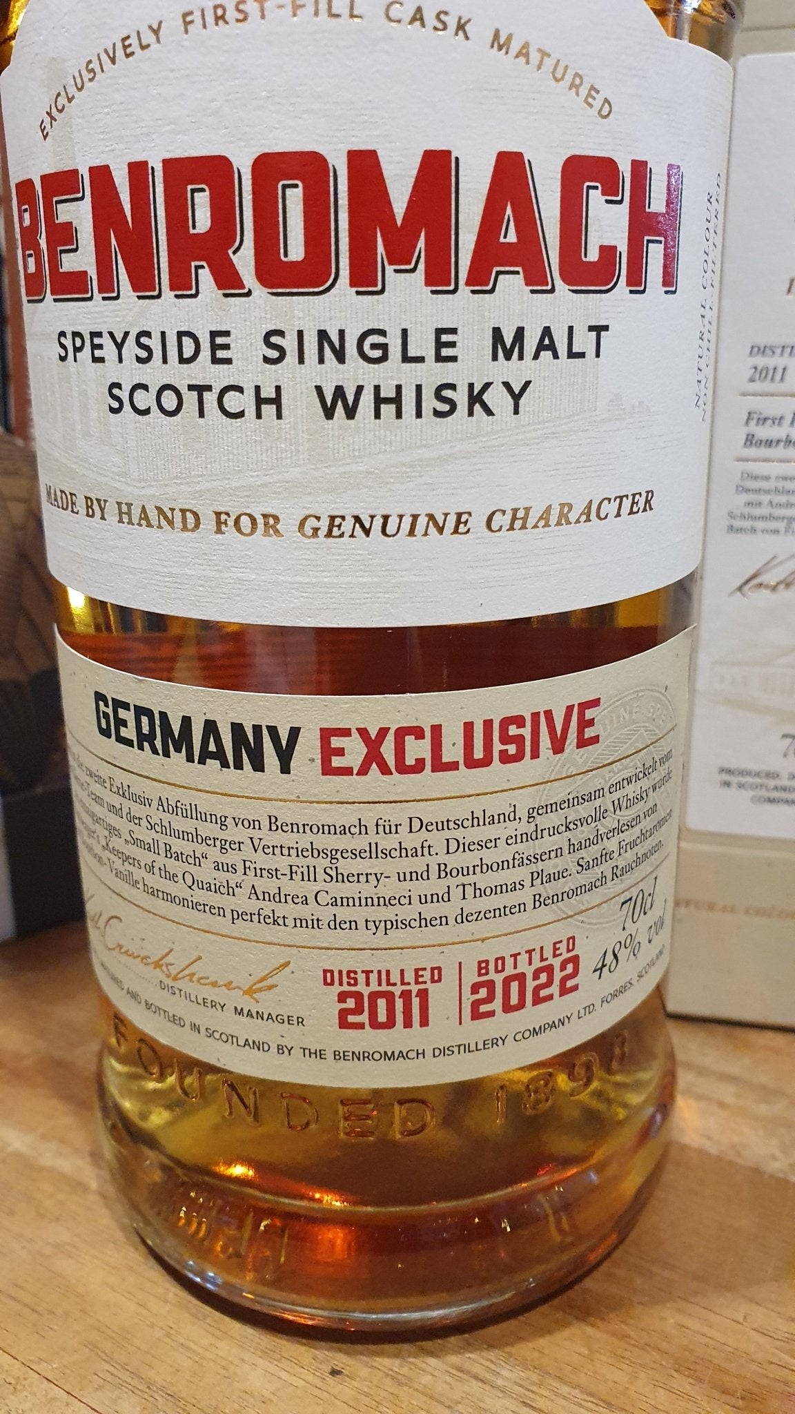 Benromach 2011 2022 German exclusiv Batch 2 0,7l 48% vol.