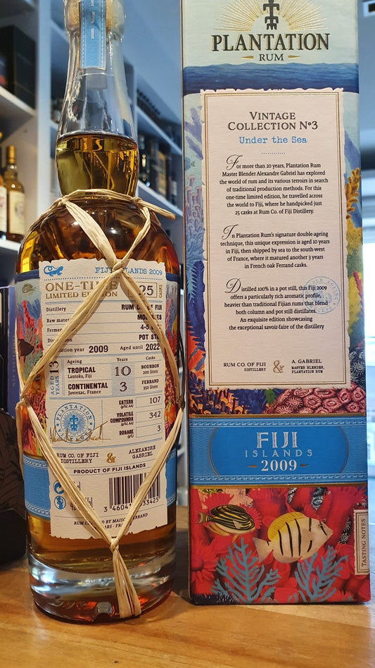 Plantation One Time Fiji 2009 2022 0,7l 49,5% vol. Limited Edition Rum Special Edition Molasses Pot Still 10 Years Bourbon