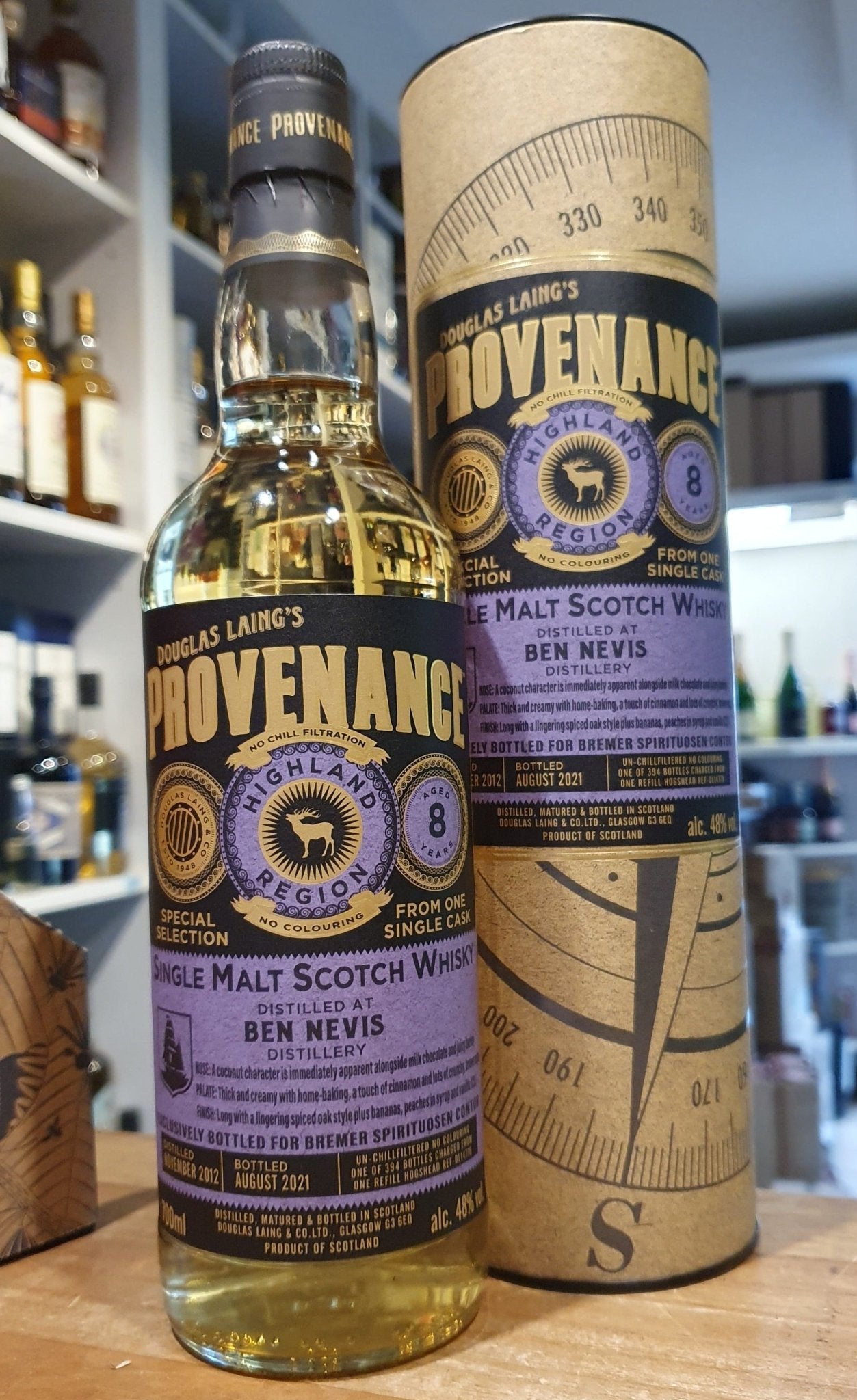 Ben Nevis 8Y single cask 2012 2021 Provenance 48% vol. 0,7l Whisky Douglas Laing s limitiert auf 394 Flaschen für D