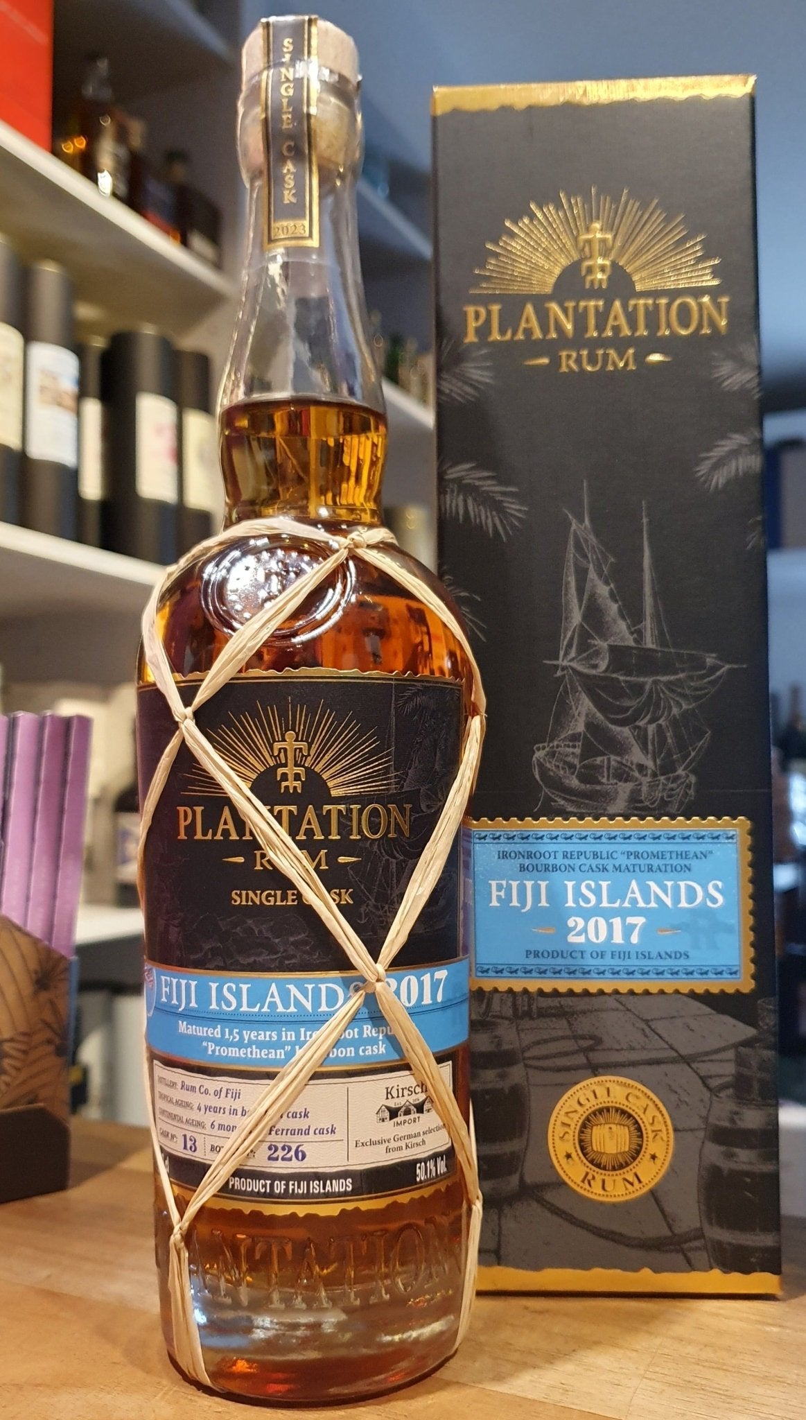 Plantation Fiji 2017 2023 Ironroot Finish XO 0,7l 50,1 % vol. single cask Rum #13 kw exclusive for Kirsch Esters: