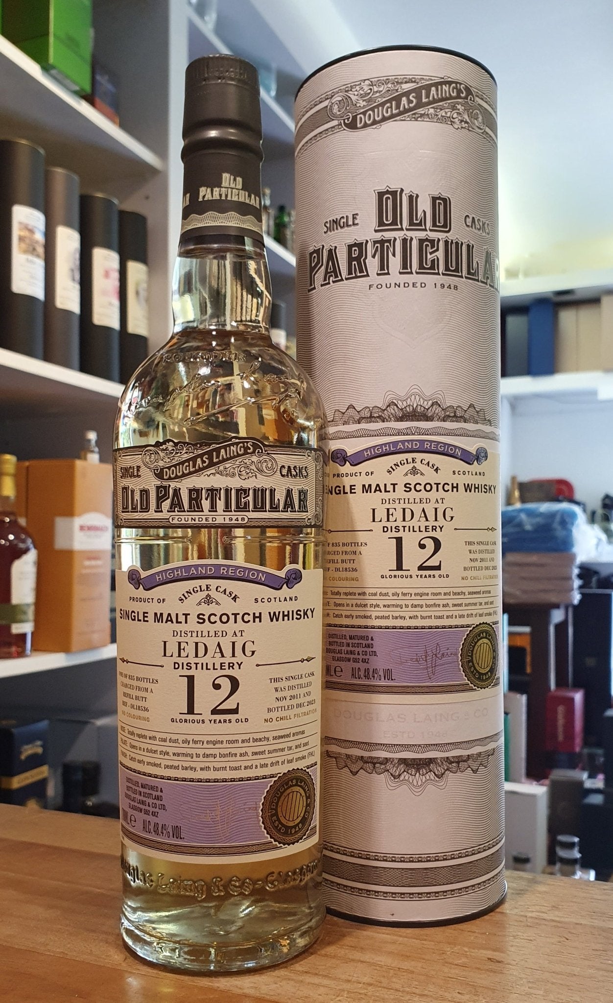Ledaig 2011 2023 12Y single cask Old Particular 48,4% vol. 0,7l Whisky Douglas Laing #dl18536
limitiert auf 835 Flaschen