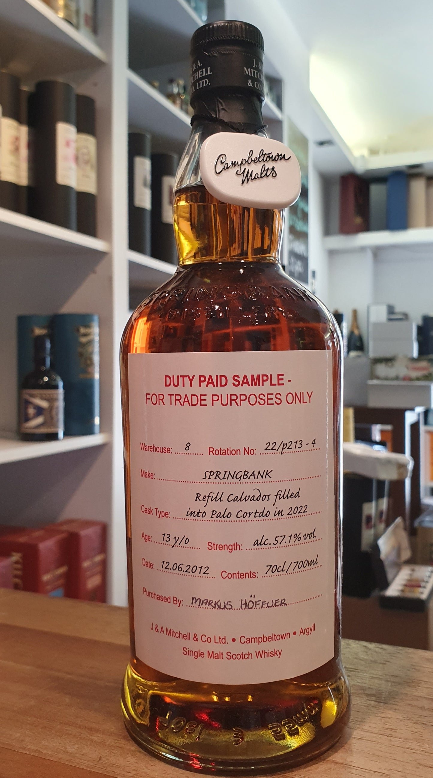 Springbank Cage bottling 2012 distillery exclusive Calvados Cask 0,7l 57,1 % vol. Whisky w8 r22 p213 4