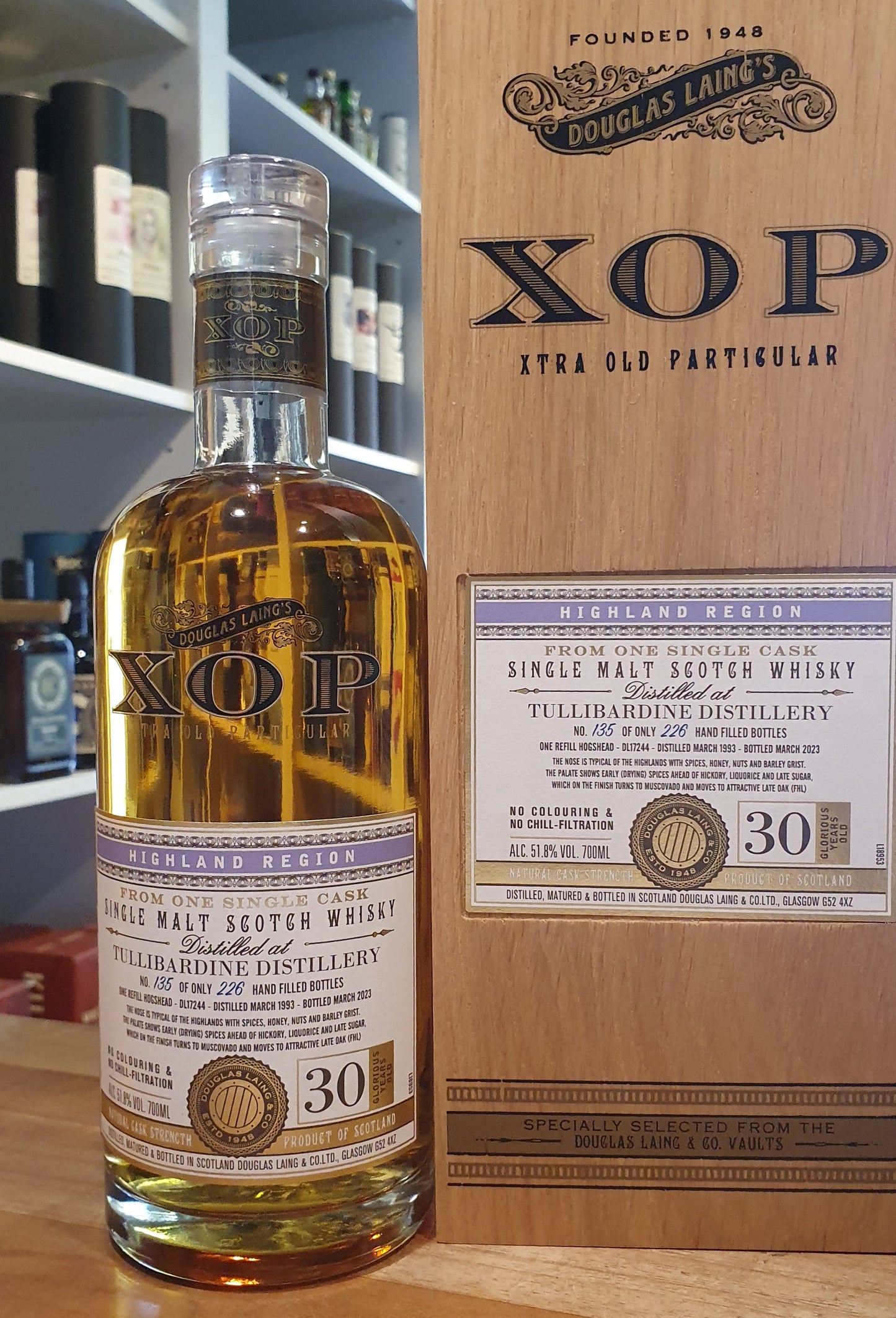 Tullibardine 1993 XOP single cask 30 Y xtra Old Particular 51,8 % vol. 0,7l Whisky Douglas Laing
