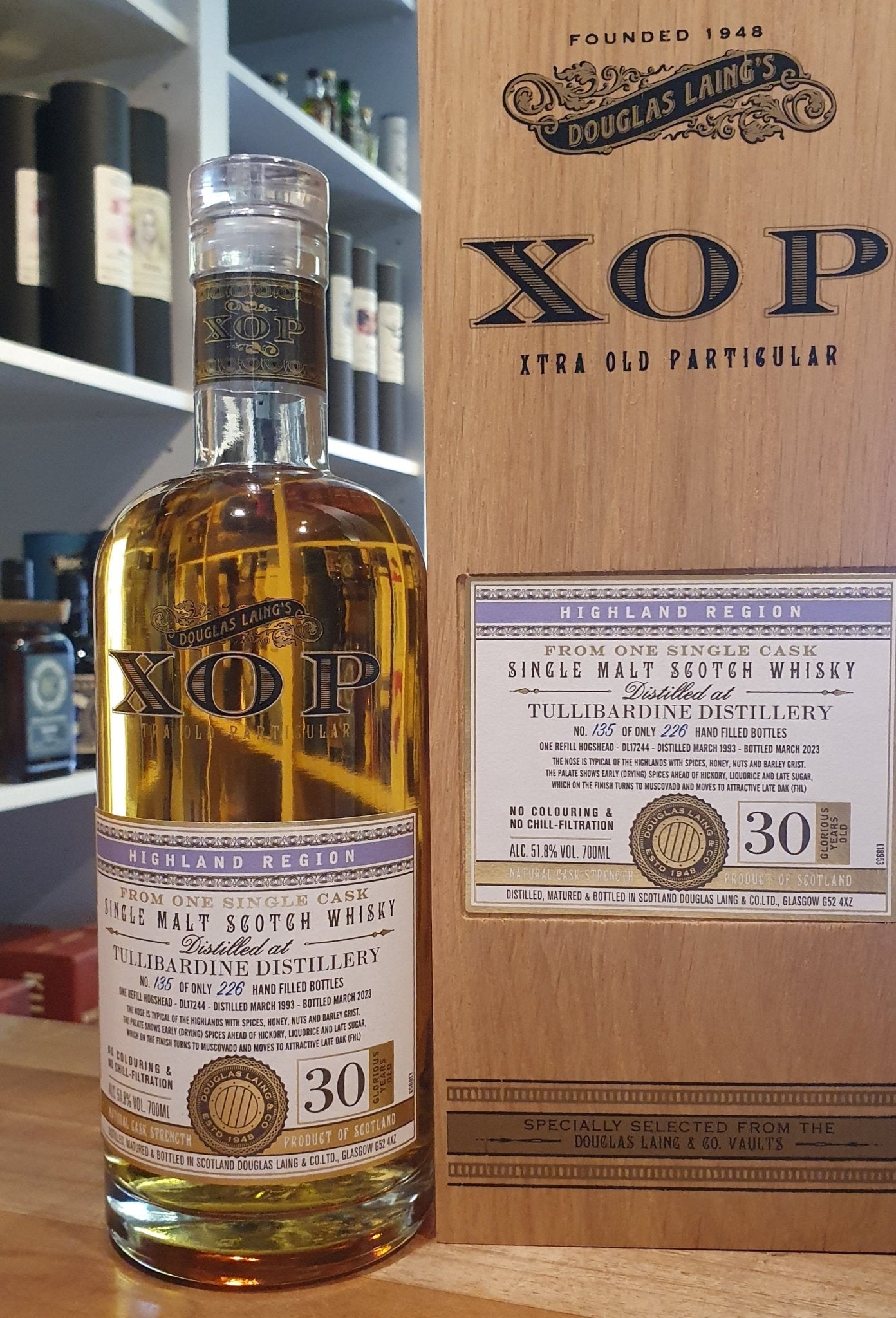 Tullibardine 1993 XOP single cask 30 Y xtra Old Particular 51,8 % vol. 0,7l Whisky Douglas Laing