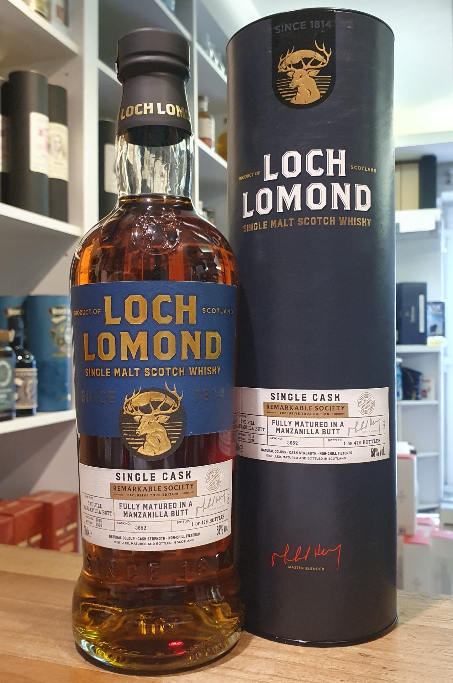 Loch Lomond 2018 single cask po manzanille Remarkable Society 58 % whisky