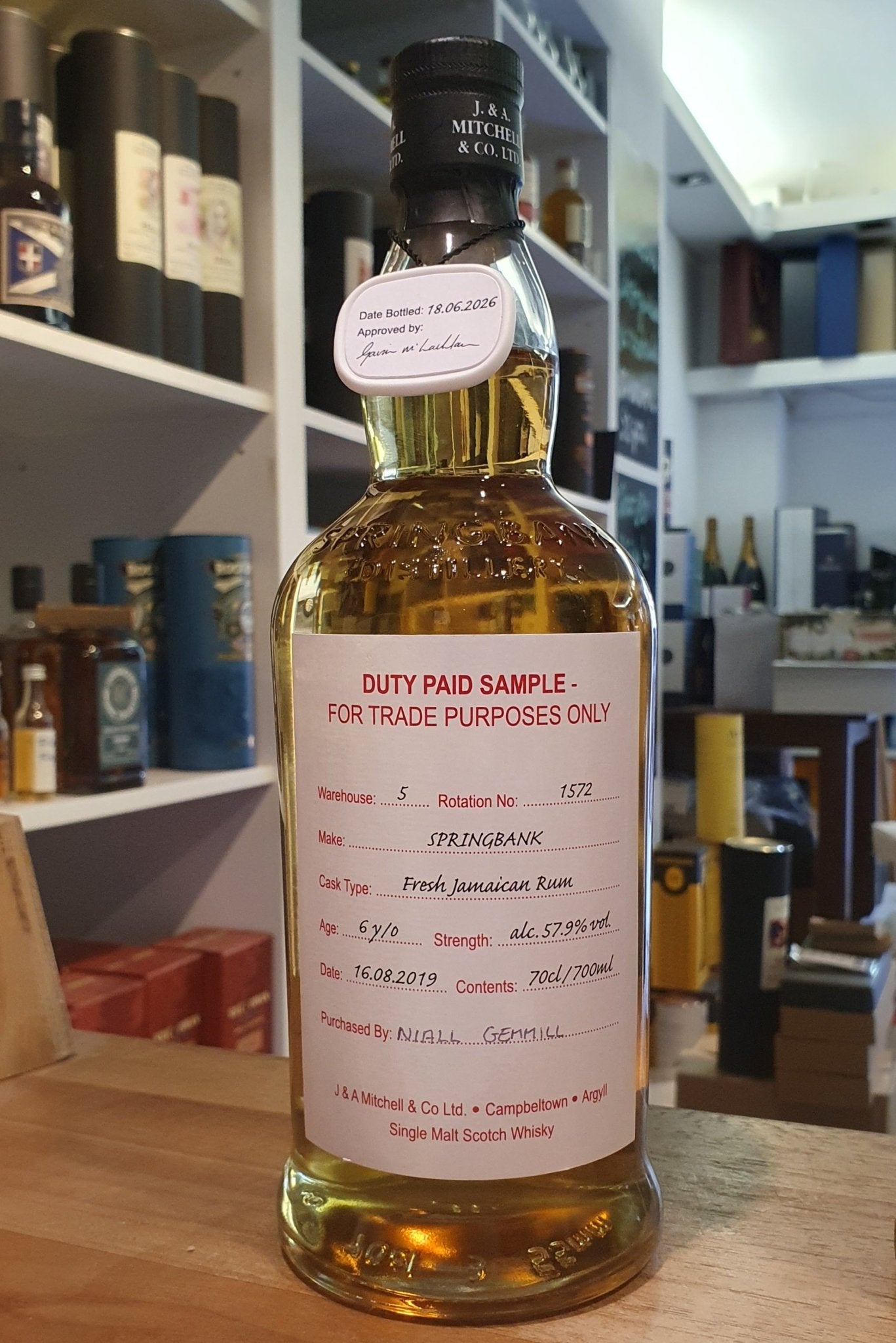 Springbank Cage bottling 2019 distillery exclusive fresh jamaican Rum Cask 0,7l 57,9 % vol. Whisky 6y w5 r1572