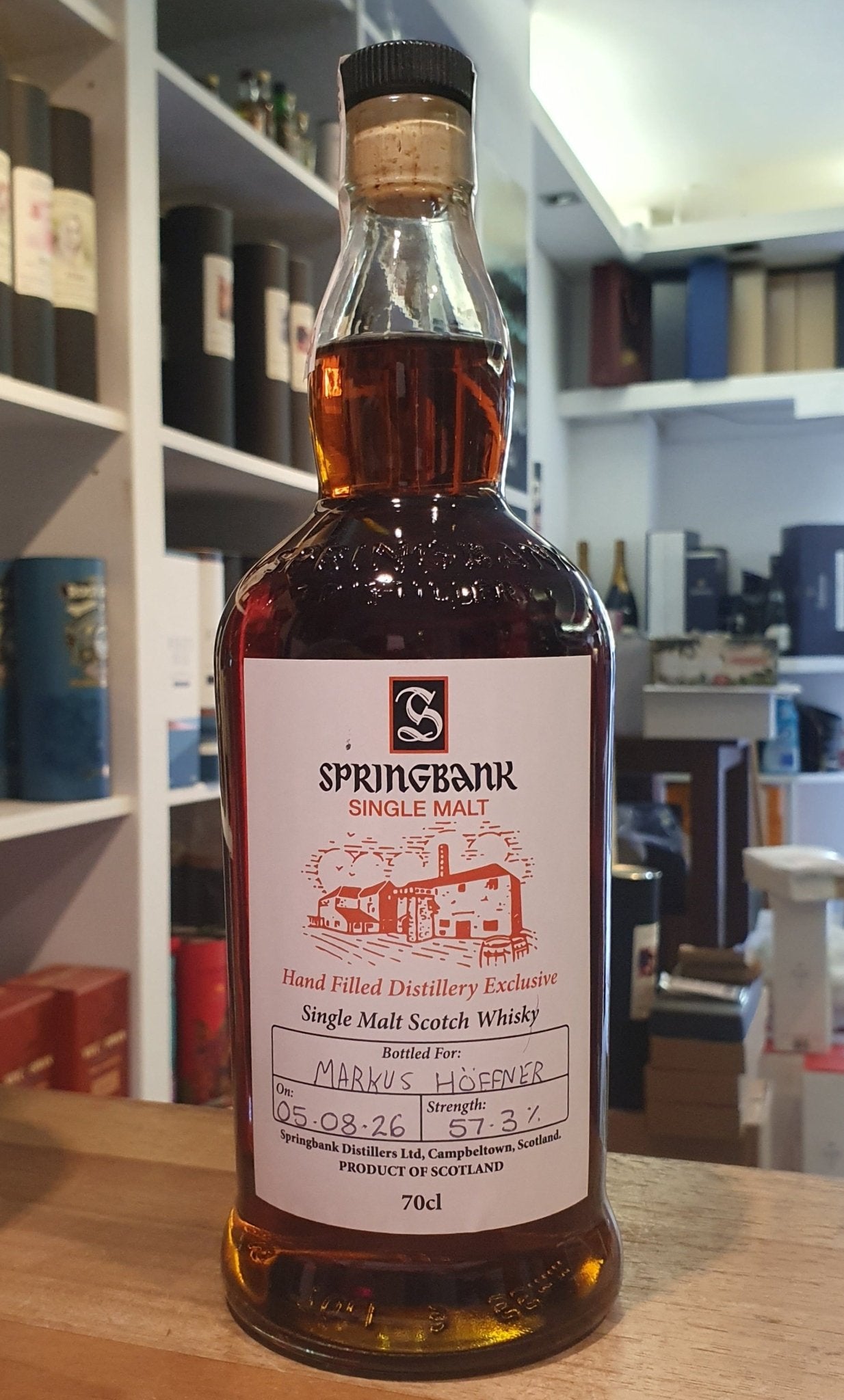 Springbank Hand filled distillery exclusive Infinity single malt 2026 nas 0,7l 57,3 % vol. Whisky markus höffner