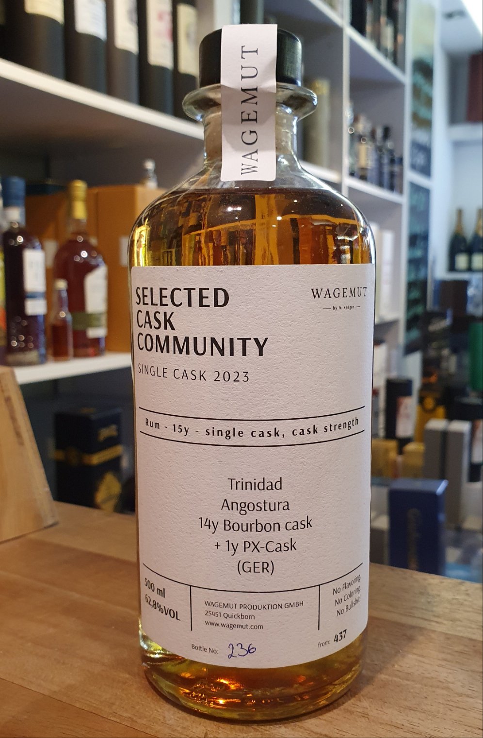 Wagemut Trinidad TDL 15y SCC PX Single Cask 2023 Cask Strength Angostura Rum 0,7l 62,8%vol.