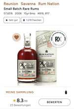 Načtěte obrázek do prohlížeče galerie,Rum Nation Reunion 2006 2022 Savanna Distillery Single Cask Rum 57,65% vol. 0,7l Cask strength Fassabfüllung