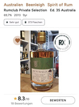 Chargez l'image dans la visionneuse de la galerie,Rumclub ed.35 Australia 2013 2023 0,5l 69,7% vol. single cask rum Australien 4y tropical Limitiert auf 373 Flaschen