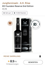 Laden Sie das Bild in den Galerie-Viewer, A.H.Riise XO Founders 2 blue 2022 Reserve 0,7l 44,3% vol. Rum limited - inn-out-shop