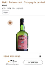 Laden Sie das Bild in den Galerie-Viewer, Compagnie des Indes Haiti 11y 0,7l 43%vol. cdi Rum