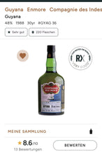 Load image into Gallery viewer, Compagnie de indes Enmore 1988 Guyana 30y 0,7l 48% vol. Single Cask RUM CDI Rum