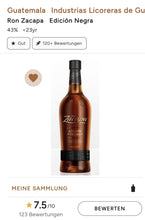 Load image into Gallery viewer, Ron Zacapa Edicion Negra 0,7 43%vol. mit GP Rum Guatemala Edition mit