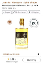 Laden Sie das Bild in den Galerie-Viewer, Rumclub Ed.25 Hampden HD 2009 DOK Jamaica 58,2% vol. 0,5l Single cask Rum club Jamaika