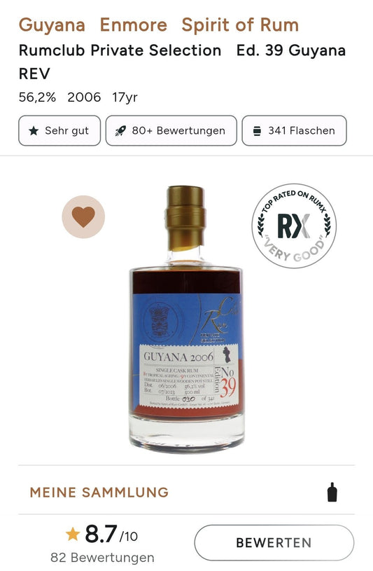 Rumclub Ed.39 Enmore 2006 17 let Guyana mark rev 0,5l 56,2% obj. rum - inn-out-shop
