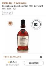 Laden Sie das Bild in den Galerie-Viewer, Foursquare Covenant 2011 Barbados cask strength 58% vol. 0,7l Rum