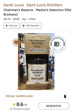 Načtěte obrázek do prohlížeče galerie,Chairman´s Reserve Master´s Selection (Old Brothers) 13y 0,7l 59,1% vol. single cask Rum Fassabfüllung Sonderedition -