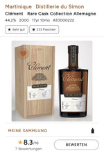 Chargez l'image dans la visionneuse de la galerie,Clement Rare cask Allemagne 2000 Collection 44,2% vol. 0,5l Rum Martinique Rhum 17y und 10M Single cask limitiert auf