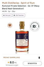 Load image into Gallery viewer, Rumclub Ed.37 Navy blend 48,9 % vol. 0,5l Rum club