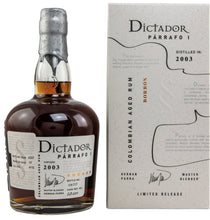Laden Sie das Bild in den Galerie-Viewer, Dictador Parrafo 2003 Bourbon 2022 0,7l 41% vol.