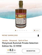 Chargez l'image dans la visionneuse de la galerie,Rumclub Ed.51 Monymusk 2020 MMW Jamaica Clarendon 2024 64,7 % vol. 0,5l Single cask Rum club Jamaika