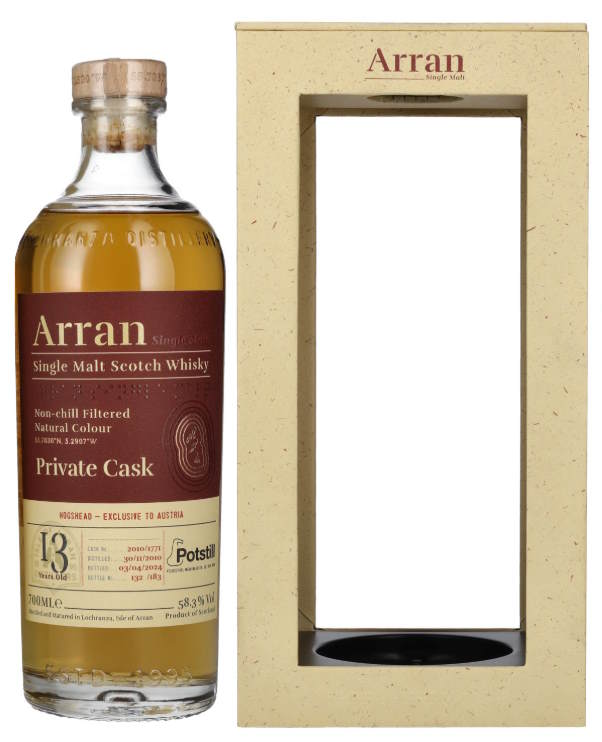 Arran 2010 Potstill private Single Cask 0,7l 58,3% vol. Whisky Austria exclusiv 210/1771