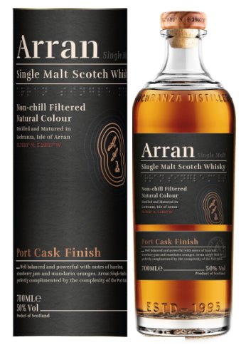 Arran Port Cask Finish Cask 0,7l 50% vol. single malt Whisky limitiert auf xx Flaschen weltweit Nase: Zimt mit Bratäpfeln.