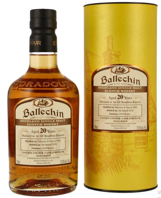 Ballechin 2004 2024 20y OGD Bourbon cask CS 0,7l Fl 52,80%vol. Highland whisky limitiert auf Flaschen