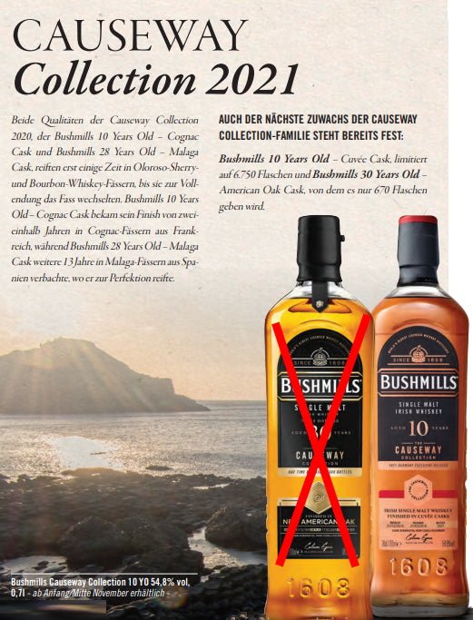 Bushmills Causeway 2010 2021 Cuvee cask Collection 10y 0,7l 54,8% vol. Irish Whiskey