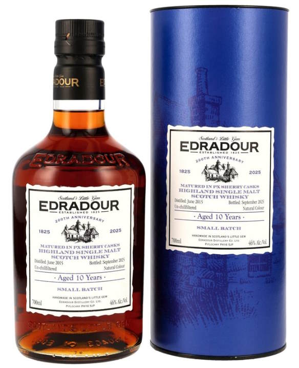 Edradour 2015 2025 200th 10y PX sherry Cask 0,7l Fl 46%vol. Highland single malt scotch whisky