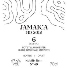 Chargez l'image dans la visionneuse de la galerie,Nobilis Jamaica Hampden C<>H (HD ) 2018 6y 10y 0,7l 49 67.6% vol. single cask rum