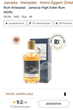 Načtěte obrázek do prohlížeče galerie,Řemeslný rum Jamaica high ester Hampden 35y 58,9% 0,5l #6 Pot-still dest. 12 1983 bott.03 2019 limitováno na 322 F