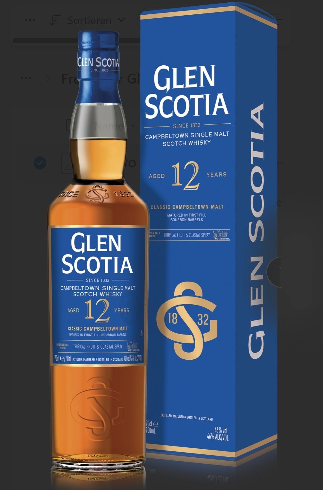 Glen scotia 12y unpeated 0,7l 46%vol. GePa