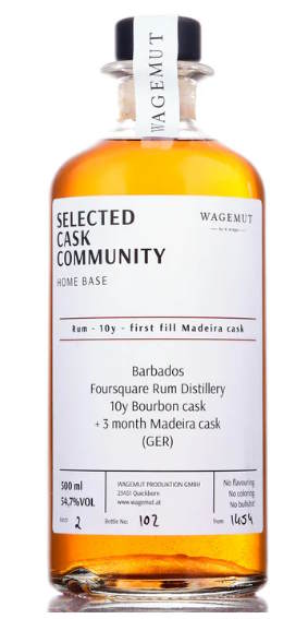Wagemut Foursquare Home base 10y SCC Madeira Single Cask 2023 Cask Strength Rum 0,5l 54,7%vol.