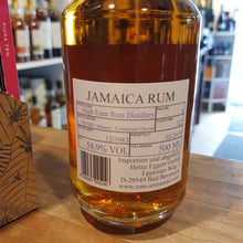 Load image into Gallery viewer, Artesanal Rum Jamaica high ester Hampden 35y 58,9% 0,5l #6 Pot-still  dest. 12 1983 bott.03 2019. limitiert auf insgesamt 322 Flaschen weltweit.  hinten
