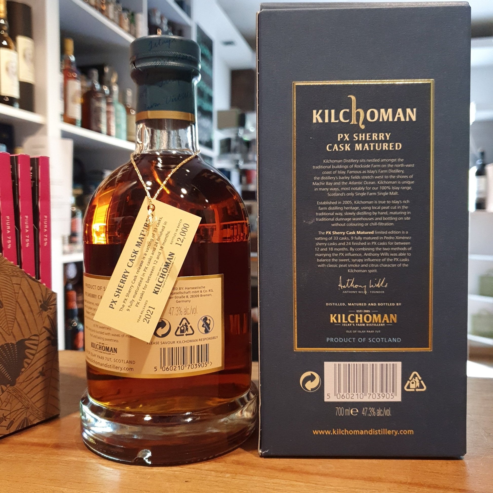 Kilchoman Whisky Spring II PX 2021 100% Sherry Fassgelagerter Islay Schottland single malt scotch whisky 0.7l 47,3% streng