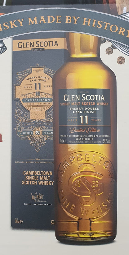 Glenscotia 11 Finished sherry PX + Oloroso sherry cask strength single malt scotch whisky Campbeltown 0,7l 54,1 %