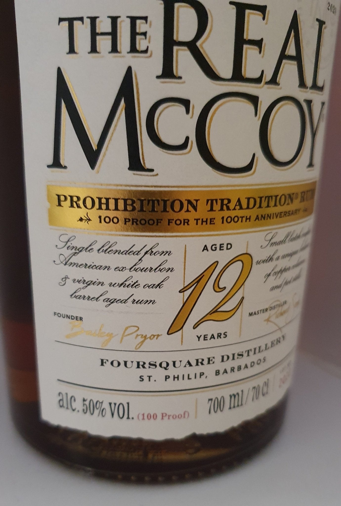 The Real McCoy - 12 Years 100 Proof 100th Anniversary 50 % 0,7 L Sonderedition Barbados Foursquare 2020 Anlässlich 100th Proh