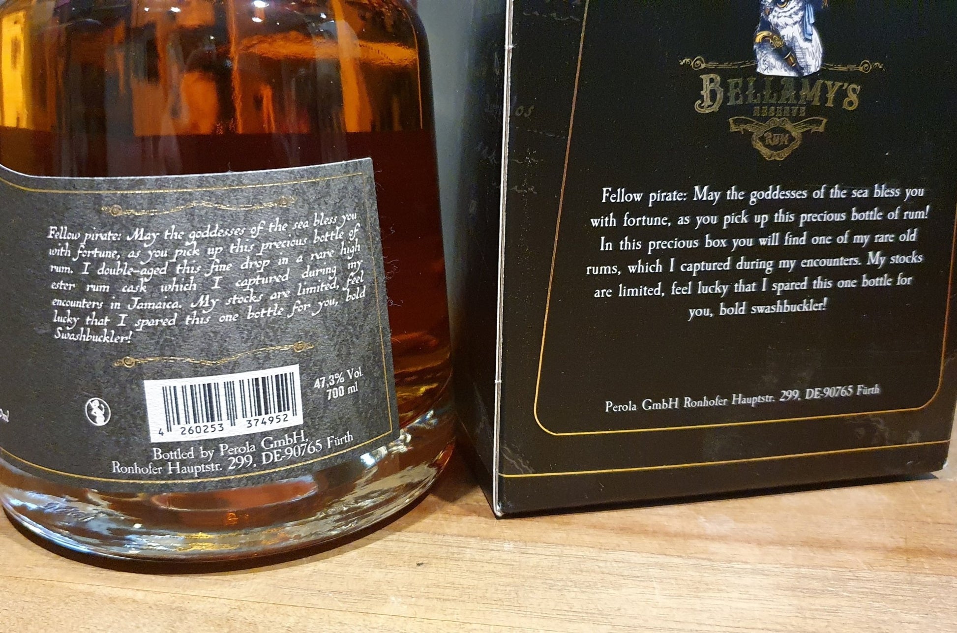 Bellamy's Reserve Rum 0,7l Jamaican High Ester Cask Finish Perola 10th Anniversary Edition 47.3% mit Geschenkpackung