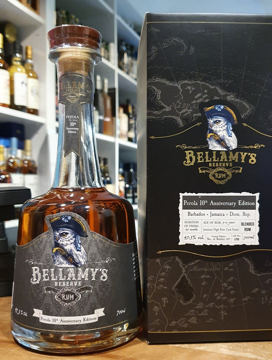 Bellamy's Reserve Rum 0,7l Jamaican High Ester Cask Finish Perola 10th Anniversary Edition 47.3% mit Geschenkpackung
