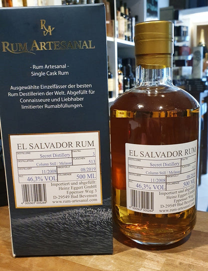 Ra Rum Artesanal El Salvador 11 Jahre 0.5l 46,3% RA single cask Rum. #3  Secret Destillery. Limitiert auf 513 Flaschen.