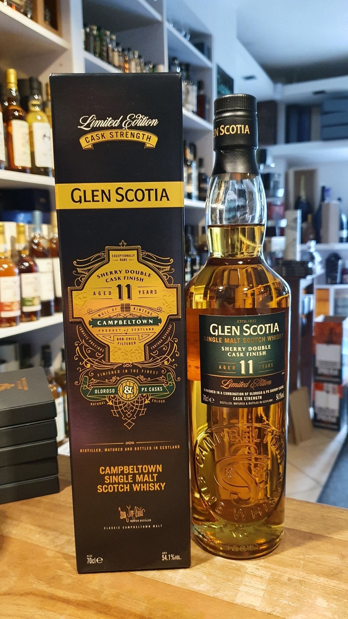 Glenscotia 11 Finished sherry PX + Oloroso sherry cask strength single malt scotch whisky Campbeltown 0,7l 54,1 %