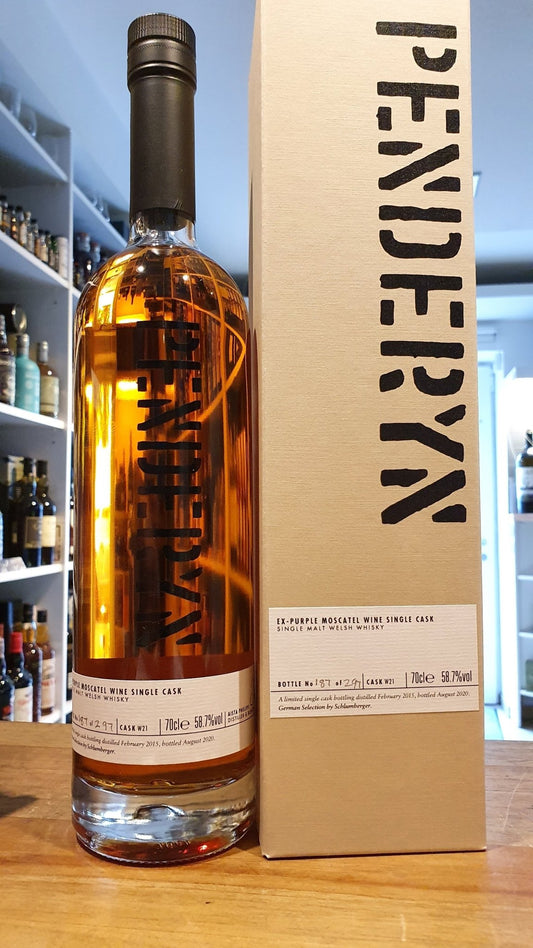 Penderyn Purple Moscatel Edition 2015 2020 Pays de Galles fût unique #w21 malt 0,7l 58,7% vol. avec GP Whisky