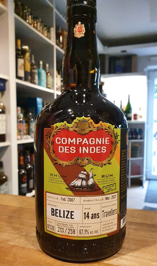 Compagnie des Indes Belize, Travellers Dist 14Y 67,1% vol. 0,7l Rum Rhum Dieser Rum ist der ein Jahr ältere
