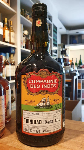 Compagnie des indes Trinidad 14Y 2006 2021 T.D.L. 45% vol. 0,7l CDI Rum tdl gelb grün