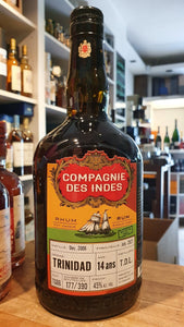Compagnie des indes CDI Rum Trinidad, T.D.L. Distillery 14YO Single Cask Rum 45% vol. 0,7l Fassabfüllung Sonderedition limitiert auf ein Fass mit 385 Flaschen.